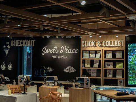 The dining and checkout area at Joel's Place Glorietta 4