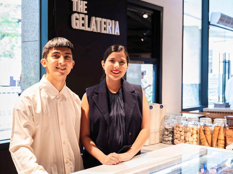 A photo of Joel's Place CEO's son and daughter in front of The Gelateria section at Joel's Place Glorietta 4 