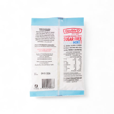 Double 'D' Sugar Free Clear Mint Drops 70g