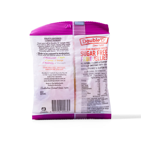 Double 'D' Sugar Free Fruit Jellies 70g