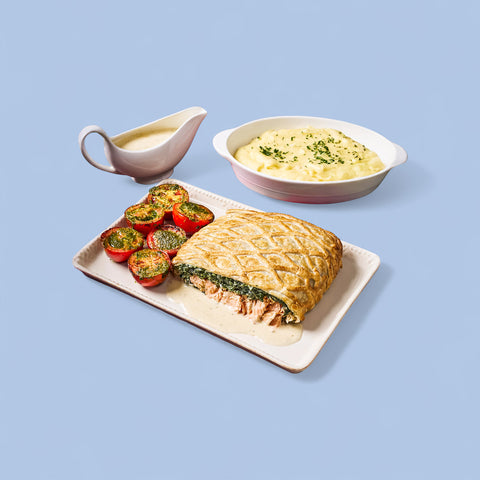 Salmon Wellington in Golden Pastry